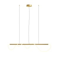 Suspension LED aluminium doré blanc allongé...