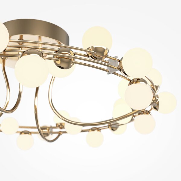 Plafonnier LED en acier inoxydable Ø 60 cm en or blanc Moderne