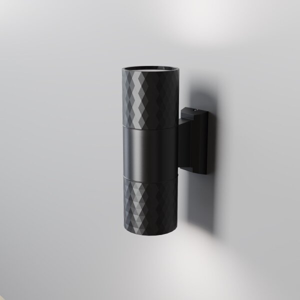 Lampe dextérieur murale aluminium verre GU10 IP54 H : 19 cm ENZO