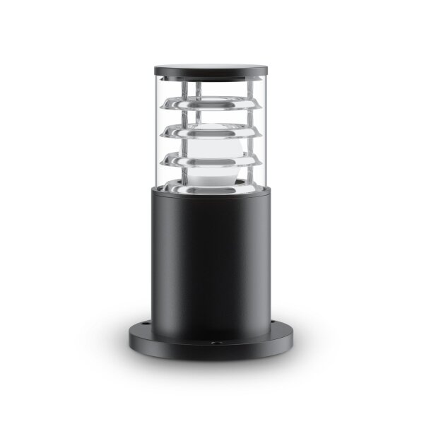 Borne déclairage aluminium 25 cm IP54 noir E27 rond