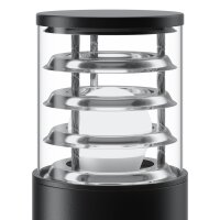 Borne déclairage aluminium 25 cm IP54 noir E27 rond