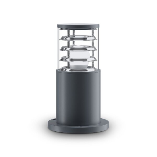 Borne déclairage aluminium E27 IP54 hauteur 25 cm gris rond