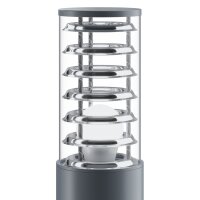 Borne déclairage aluminium 79,6 cm IP54 Gris E27 rond