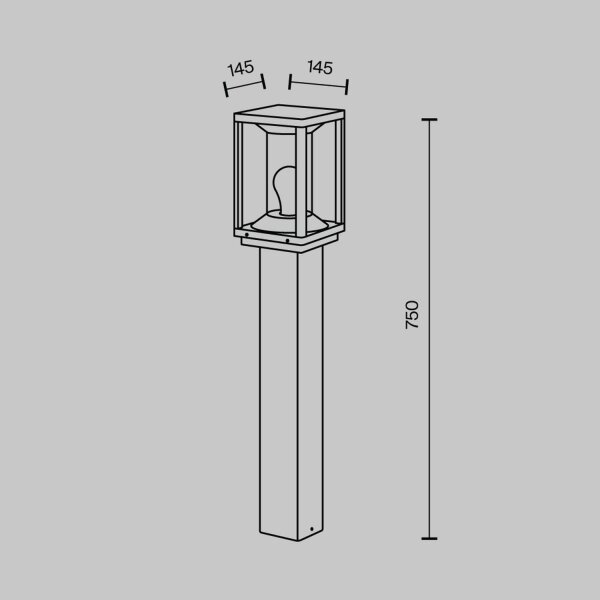 Lampadaire extérieur aluminium E27 IP54 hauteur 75 cm graphite