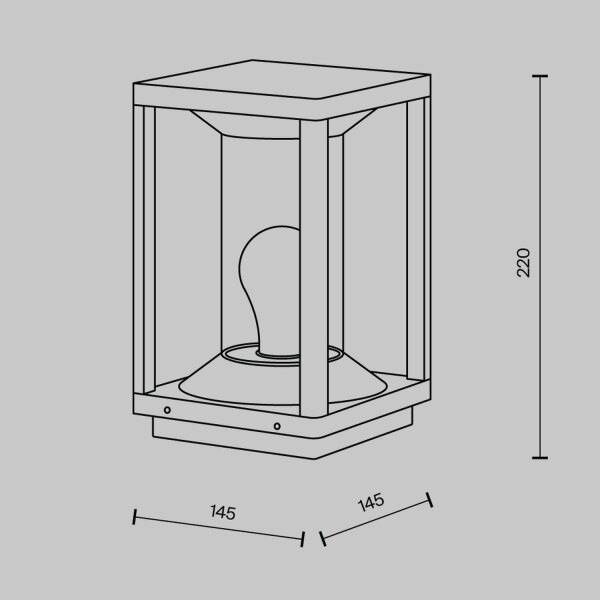 Borne déclairage aluminium E27 IP54 hauteur 22 cm graphite