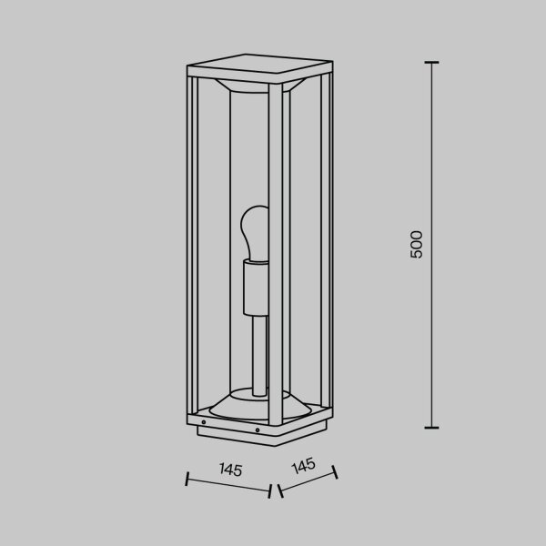 Borne déclairage aluminium hauteur 50 cm IP54 graphite E27