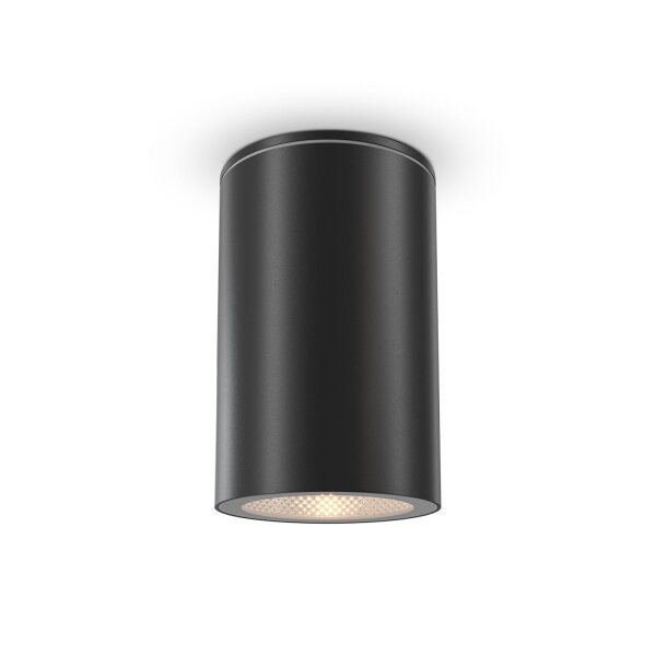 Plafonnier verre GU10 IP54 Ø 6,5 cm apparent noir