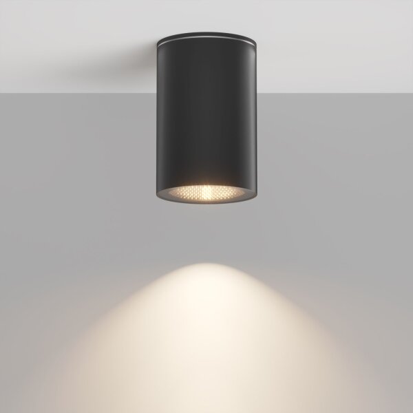 Plafonnier verre GU10 IP54 Ø 6,5 cm apparent noir
