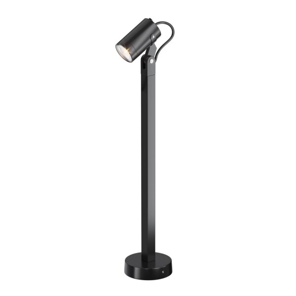 Lampe dextérieur aluminium verre GU10 IP65 hauteur 60 cm noir