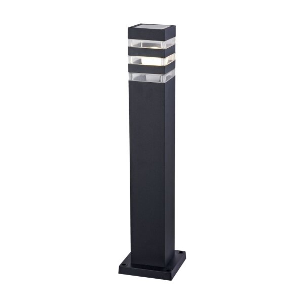 Borne déclairage aluminium 61 cm IP54 noir E27 carré