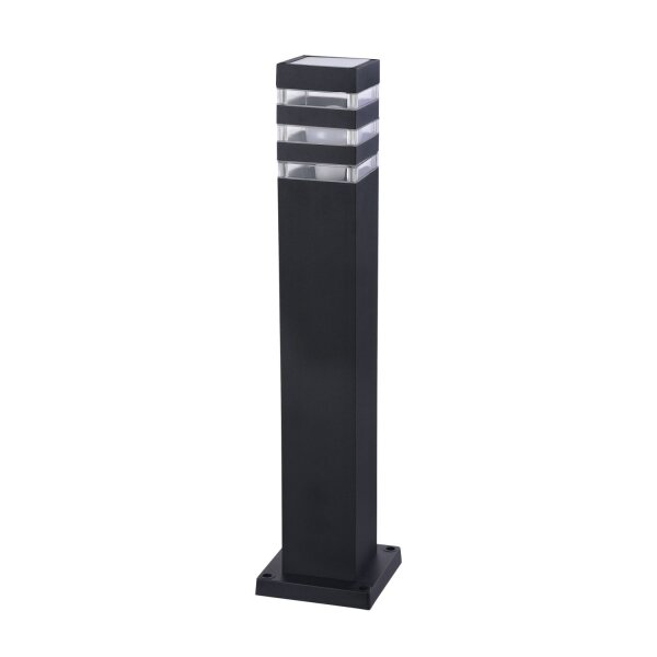Borne déclairage aluminium 61 cm IP54 noir E27 carré