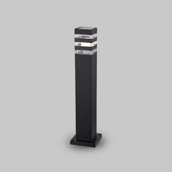 Borne déclairage aluminium 61 cm IP54 noir E27 carré