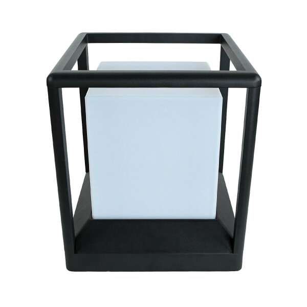 Luminaire de socle aluminium E27 IP65 25,5 cm graphite carré