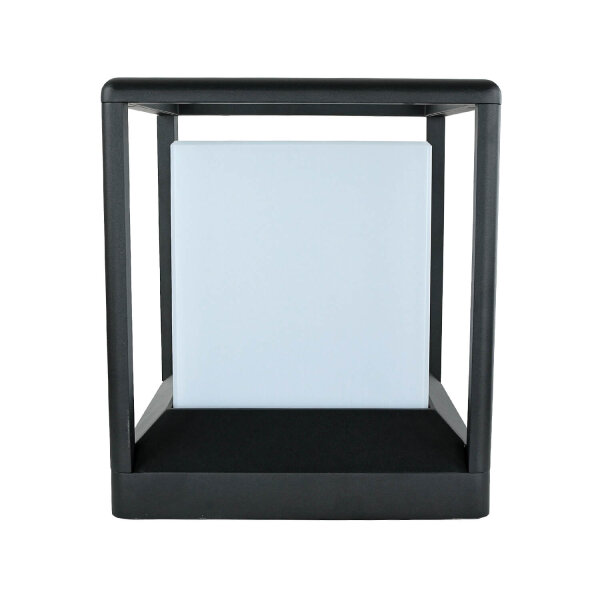 Luminaire de socle aluminium E27 IP65 25,5 cm graphite carré