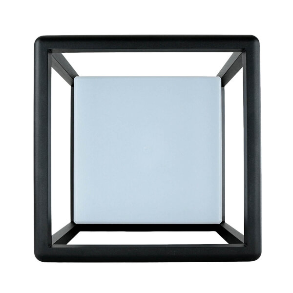 Luminaire de socle aluminium E27 IP65 25,5 cm graphite carré