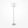 Lampadaire métal tissu E27 158 cm nickel blanc rond