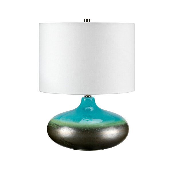 Lampe de table LARA Turquoise Porcelaine H:48cm Lampe