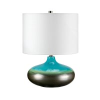 Lampe de table LARA Turquoise Porcelaine H:48cm Lampe