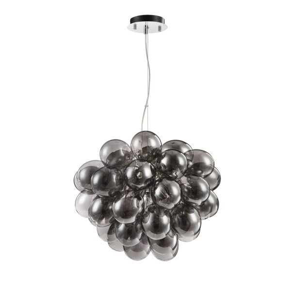Suspension verre fumé métal G9 largeur 50 cm Moderne