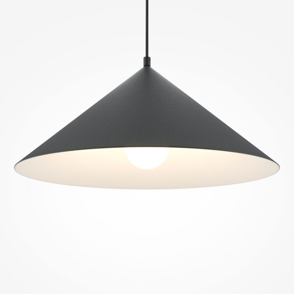 Suspension en métal Ø 35 cm rond H : max. 318 cm Noir