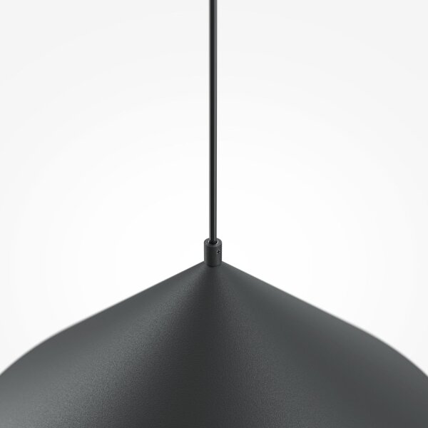 Suspension en métal Ø 35 cm rond H : max. 318 cm Noir