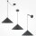 Suspension en métal Ø 35 cm rond H : max. 318 cm Noir