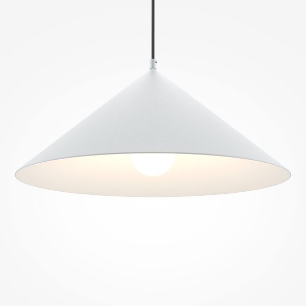 Lampe à suspendre métal ronde Ø 35 cm H : max. 318 cm Blanc E27