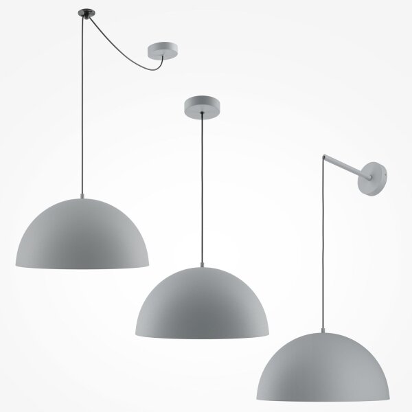 Lampe à suspendre métal E27 ronde D : 35 cm H : max. 320 cm Gris