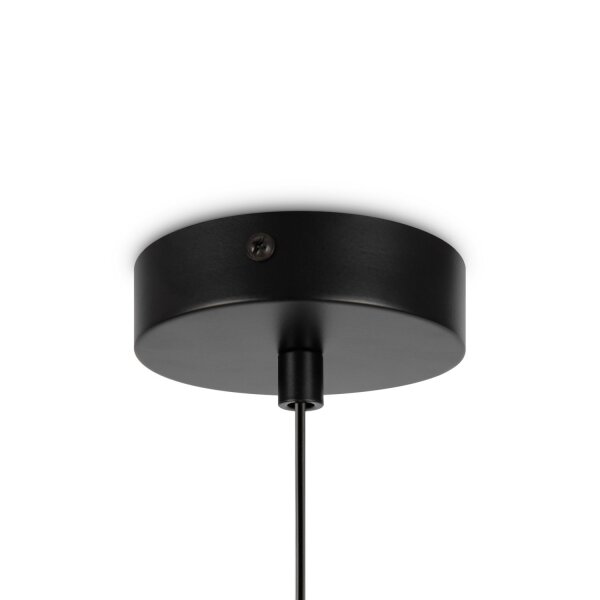 Lampe à suspendre métal verre E14 Ø 15 cm rond noir blanc