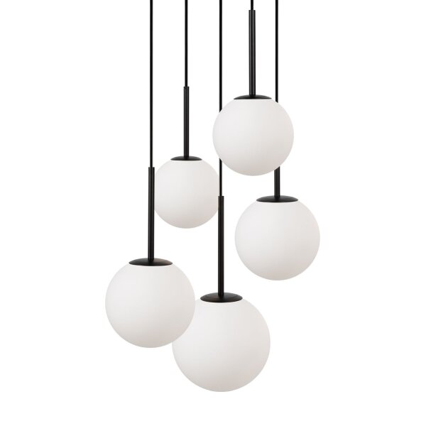 Suspension métal verre L : 45 cm H : max. 222,5 cm E14
