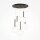 Suspension métal verre L : 45 cm H : max. 222,5 cm E14