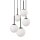 Suspension métal verre L : 45 cm H : max. 222,5 cm E14