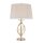 Lampe de table design en laiton cr&egrave;me tissu abat-jour