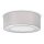 Plafonnier métal tissu rond Ø 52 cm chrome gris clair
