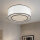 Plafonnier métal tissu D : 52 cm rond blanc noir