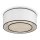 Plafonnier métal tissu D : 52 cm rond blanc noir