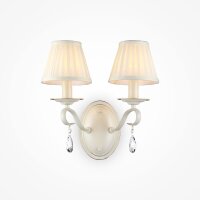 Applique Métal Tissu 35 cm de haut Beige Blanc E14