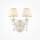 Applique Métal Tissu 35 cm de haut Beige Blanc E14