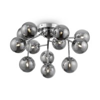 Plafonnier métal verre fumé G9 L : 60 cm...