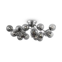 Lampe de plafond métal verre G9 75 cm large chrome...