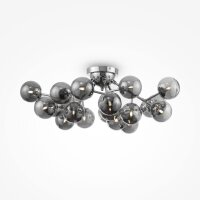 Lampe de plafond métal verre G9 75 cm large chrome...