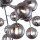 Lampe de plafond métal verre G9 75 cm large chrome gris fumé