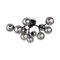 Lampe de plafond métal verre fumé L : 60 cm...