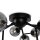 Lampe de plafond métal verre fumé L : 60 cm noir G9 Moderne