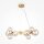 Lampe à suspendre verre fumé métal G9 67 cm large abat-jour sphérique