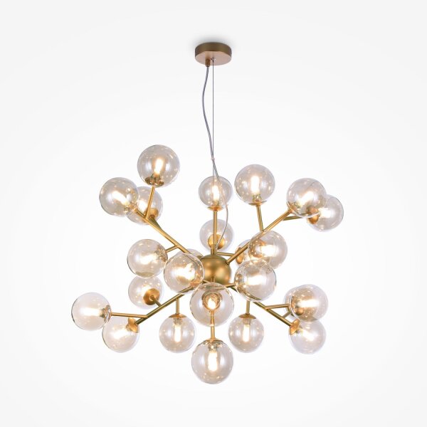Suspension verre fumé métal G9 L : 65 cm Abat-jour sphérique