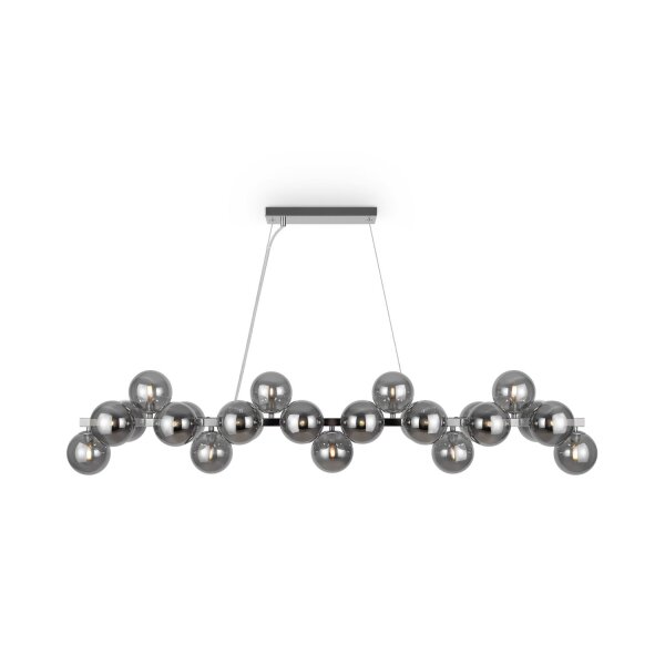Lampe à suspendre métal verre fumé H : max. 133,9 cm G9 HILDA