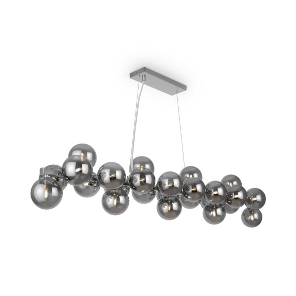 Lampe à suspendre métal verre fumé H : max. 133,9 cm G9 HILDA
