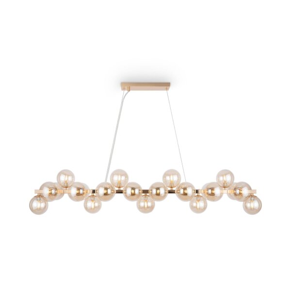 Lampe à suspendre métal verre fumé H : max. 133,9 cm G9 Moderne