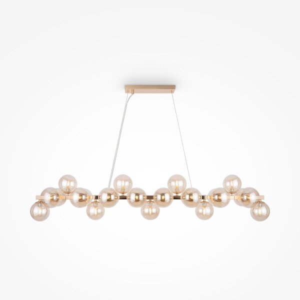 Lampe à suspendre métal verre fumé H : max. 133,9 cm G9 Moderne